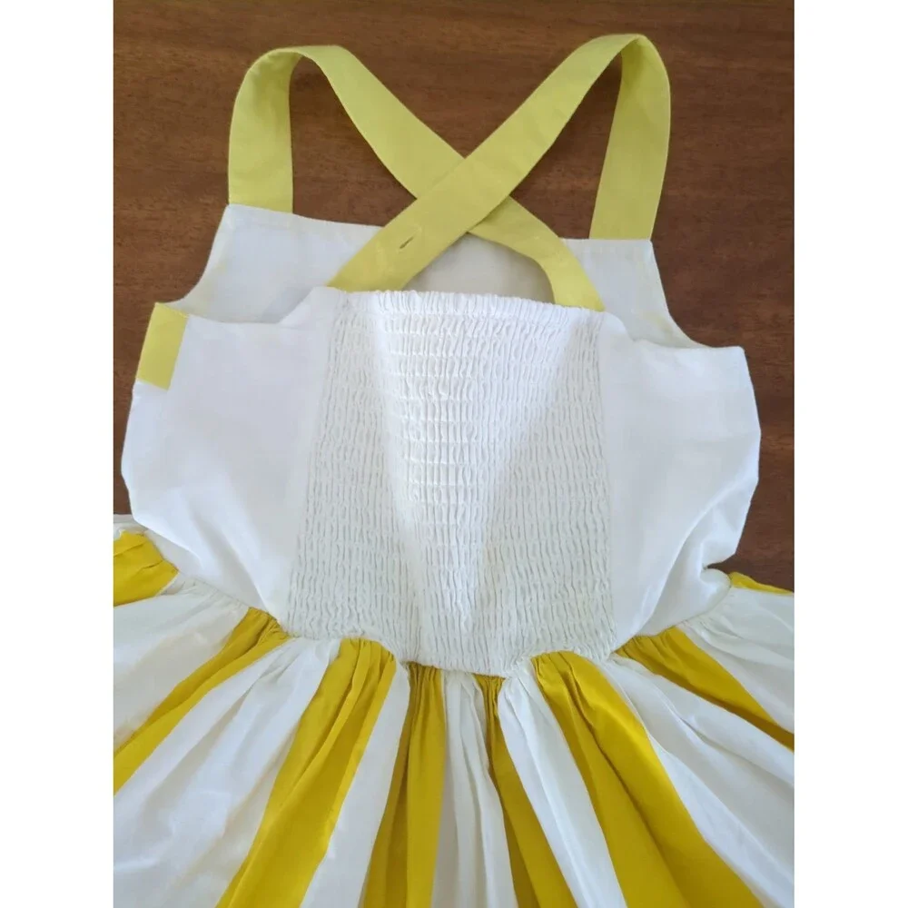 Mini boden girls Lemon Embellished Dress Yellow size 7/8 GUC